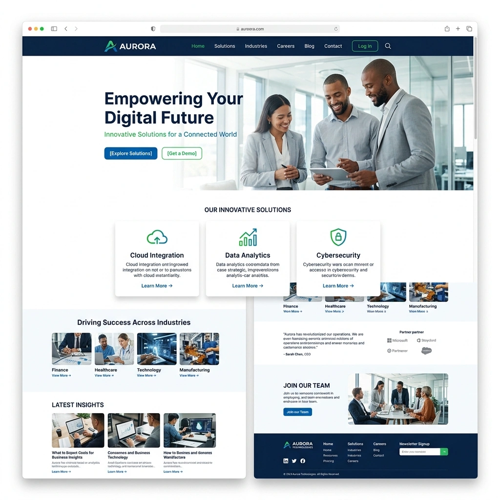 Creative agency website layout design and frontend development by Webino Solutions