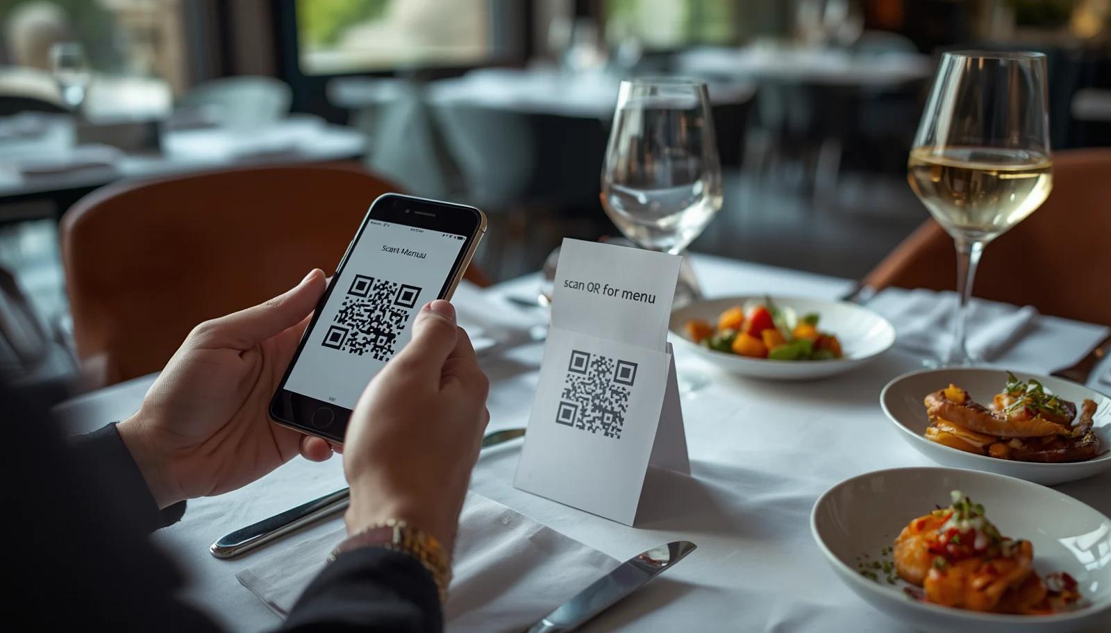 person scanning a QR code