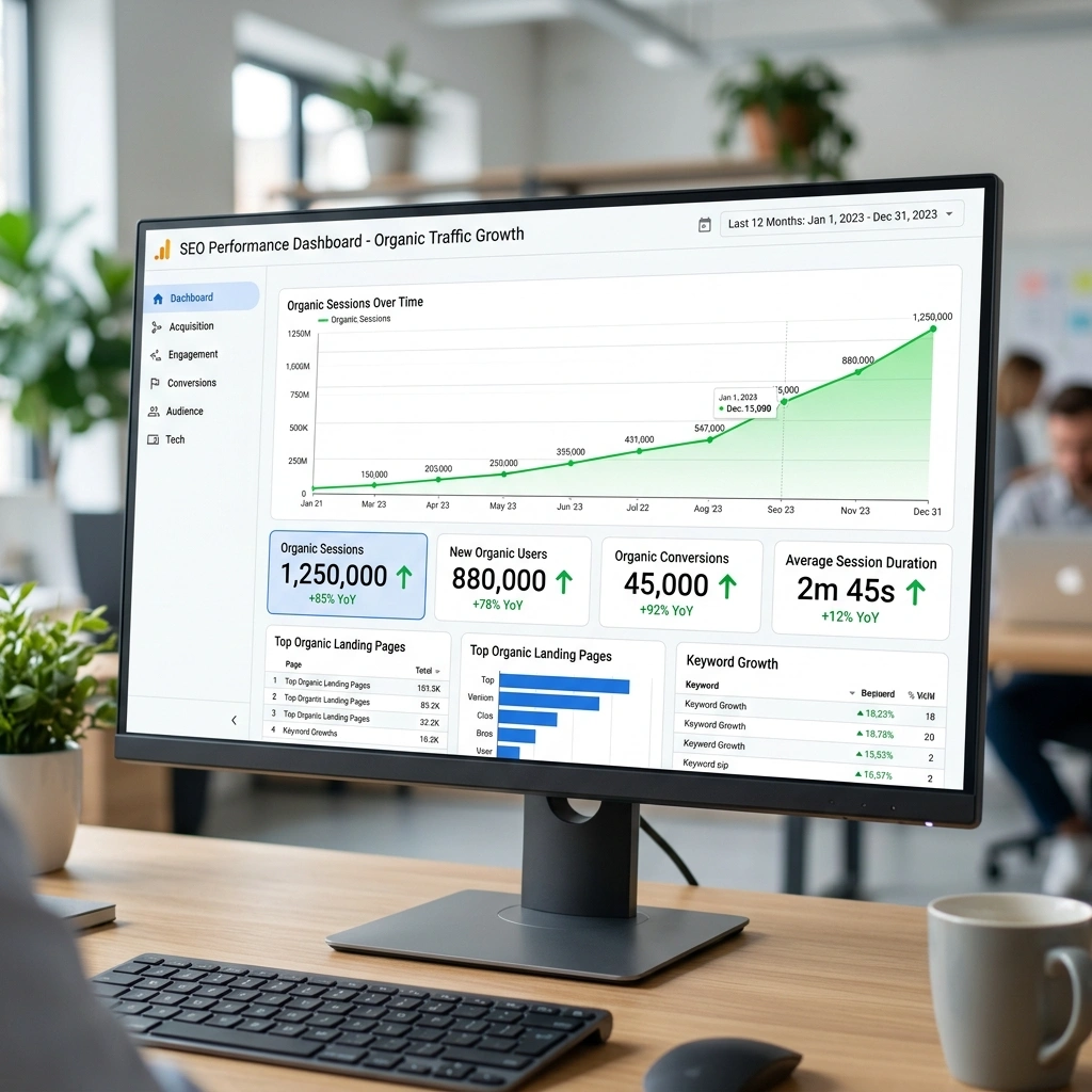 SEO keyword search engine optimization performance growth metrics report