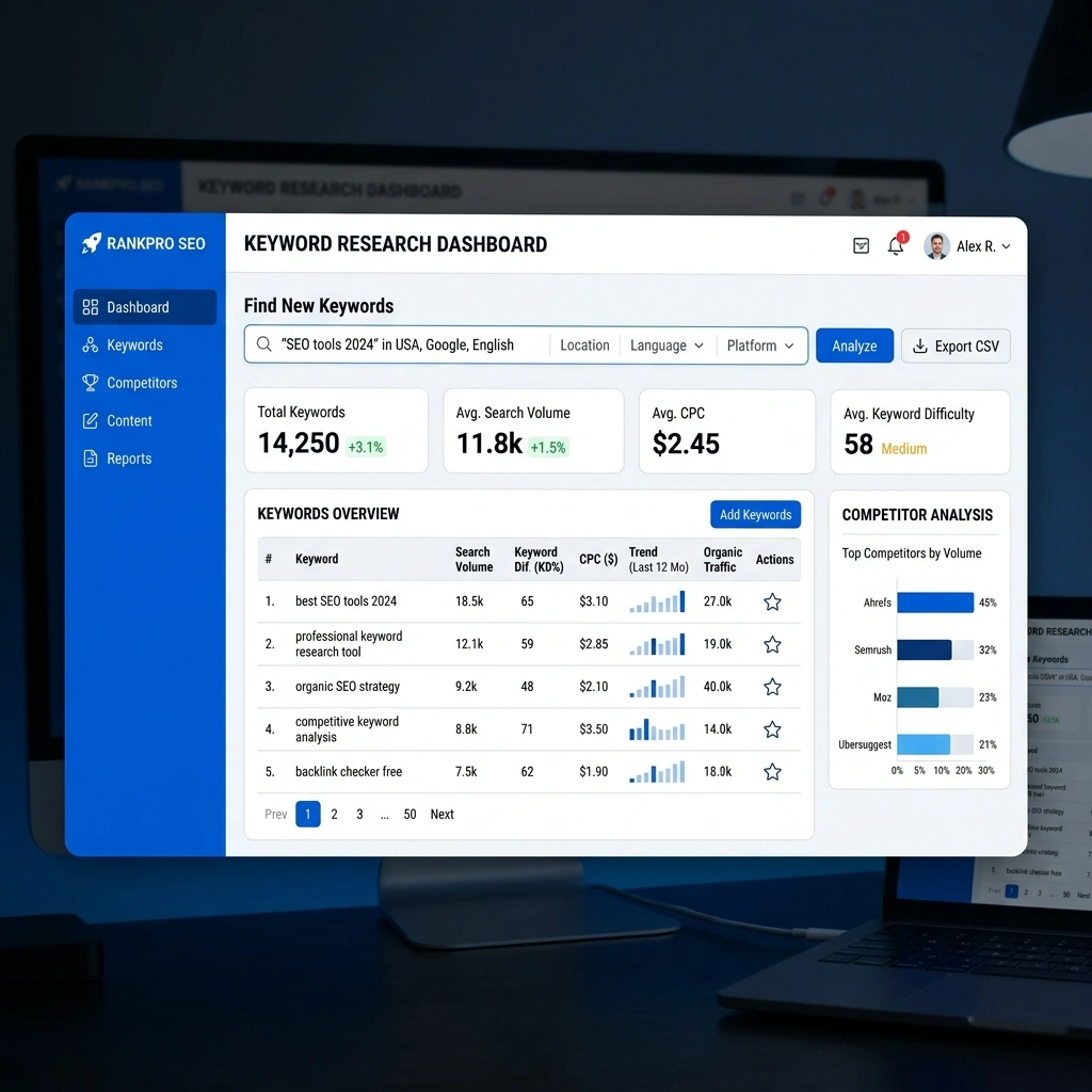SEO analytics traffic performance ranking results dashboard for local search engine marketing